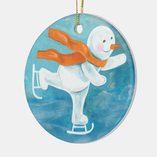 Ice Skating Snowman Keramisch Ornament (Links)
