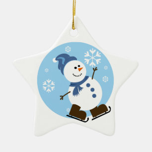 Ice Skating Snowman Ornament