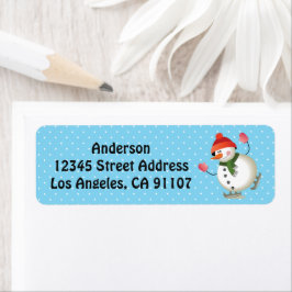 Ice Skating Snowman Return Address Labels