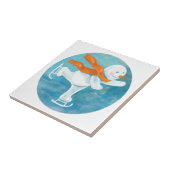 Ice Skating Snowman Tegeltje (Zijkant)