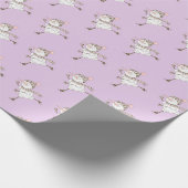 Ice Skating Snowmen Paars Cadeaupapier (Hoek)