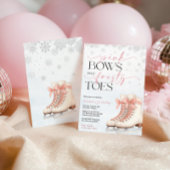 Ice Skating Teen Birthday Invitation - Pink Bow Kaart
