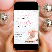 Ice Skating Teen Birthday Invitation - Pink Bow Kaart