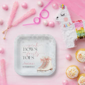 Ice Skating Teen Birthday Pink Bow Papieren Bordje (Feest)