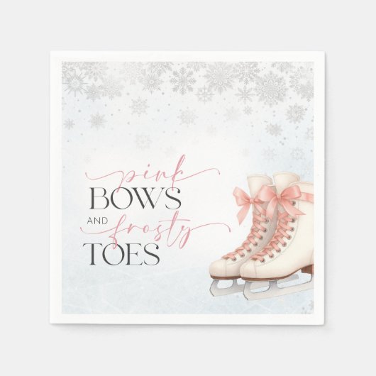Ice Skating Teen Birthday Pink Bow Servet (Voorkant)