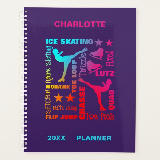 Ice Skating Theme Colorful Modern Girls Planner (Voorkant)