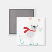 Ice Skating Winter Beer Magneet (Voorkant / Achterkant)