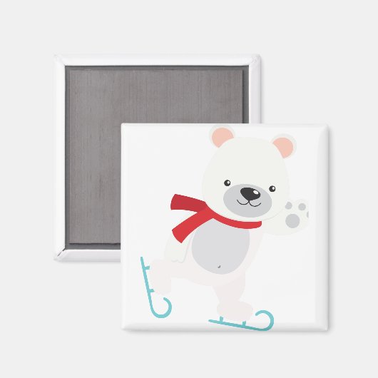 Ice Skating Winter Beer Magneet (Voorkant / Achterkant)