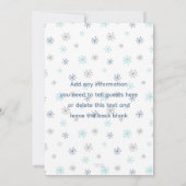 Ice Skating Winter Birthday Party, blauw, elke lee Kaart (Achterkant)