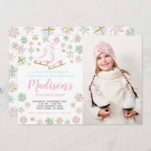 Ice Skating, Winter wonderland met foto Kaart