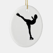 Ice Skating Woman Silhouette Keramisch Ornament (Rechts)