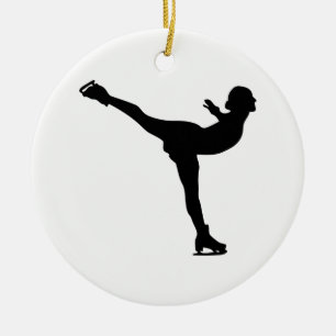 Ice Skating Woman Silhouette Keramisch Ornament