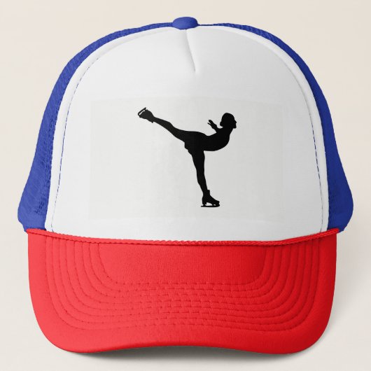 Ice Skating Woman Silhouette Trucker Pet (Voorkant)