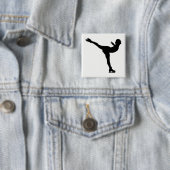 Ice Skating Woman Silhouette Vierkante Button 5,1 Cm (In situ)