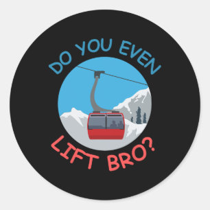 Ice Ski kabelbaan doe je zelfs lift voor de winter Ronde Sticker