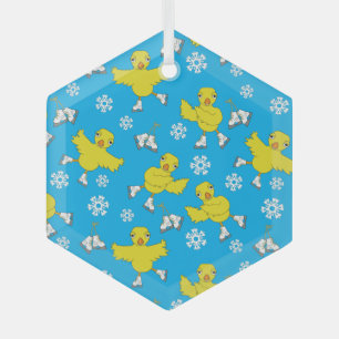 Ice Skick Snowflake Pattern Glas Ornament