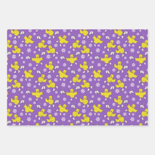 Ice Skick Snowflake Pattern Inpakpapier Vel (Voorkant 3)