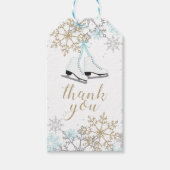 Ice Skies Blue Silver Gold Snowflakes Birthday Cadeaulabel (Voorkant)