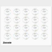 Ice Skies Blue Silver Gold Snowflakes Birthday Ronde Sticker (Vel)