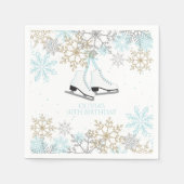 Ice Skies Blue Silver Gold Snowflakes Birthday Servet (Voorkant)