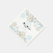 Ice Skies Blue Silver Gold Snowflakes Birthday Servet (Hoek)