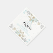 Ice Skies Blue Silver Gold Snowflakes Birthday Servet (Hoek)