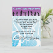 ICE SKING verjaardagsfeest Uitnodiging (Staand voorkant)