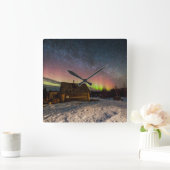 Ice & Snow | Aurora Polaris Murmansk, Iceland Vierkante Klok (Huis)