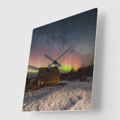 Ice & Snow | Aurora Polaris Murmansk, Iceland Vierkante Klok (Hoek)