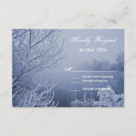 Ice Snow Lake Scene Winter Wedding RSVP-kaarten RSVP Kaartje