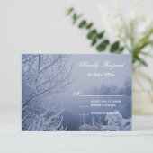 Ice Snow Lake Scene Winter Wedding RSVP-kaarten RSVP Kaartje (Staand voorkant)