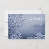 Ice Snow Lake Scene Winter Wedding RSVP-kaarten RSVP Kaartje (Achterkant)