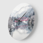 Ice & Snow | Red Bridge in Winter, Japan Grote Klok (Hoek)