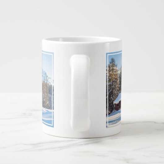 Ice & Snow | Winter Log Cabin Swiss Alps Grote Koffiekop (Achterkant)