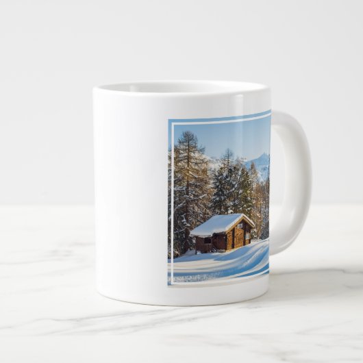 Ice & Snow | Winter Log Cabin Swiss Alps Grote Koffiekop (Voorkant rechts)