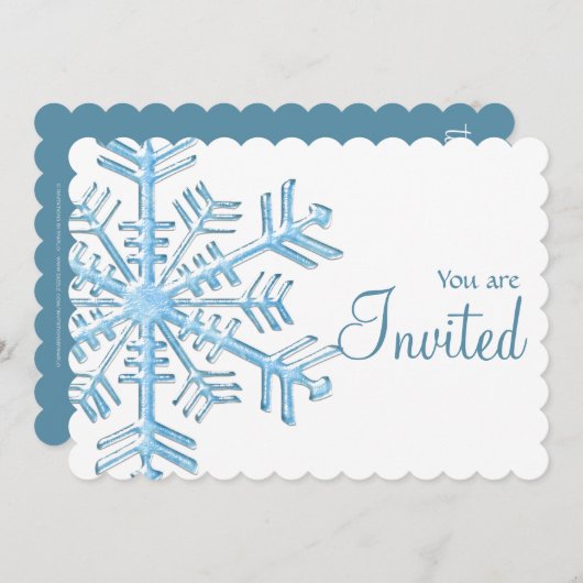Ice Snowflake Winter Dinner Party Uitnodiging 1 (Voorkant / Achterkant)