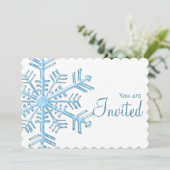 Ice Snowflake Winter Dinner Party Uitnodiging 1 (Staand voorkant)