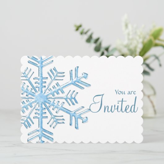 Ice Snowflake Winter Dinner Party Uitnodiging 1 (Staand voorkant)