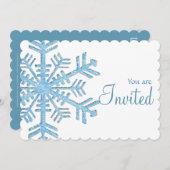 Ice Snowflake Winter Dinner Party Uitnodiging 2 (Voorkant / Achterkant)