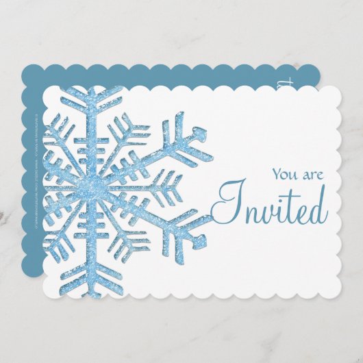 Ice Snowflake Winter Dinner Party Uitnodiging 2 (Voorkant / Achterkant)
