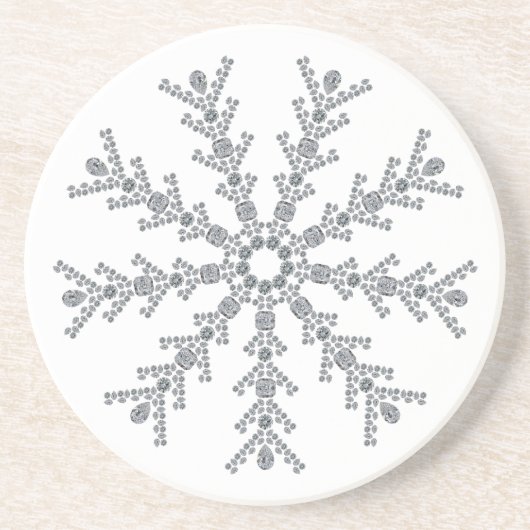 Ice Snowflake Zandsteen Onderzetter (Voorkant)