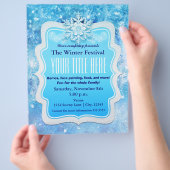 Ice Snowflakes Winter Event Flyer Poster, bevroren (Hand)