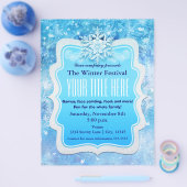 Ice Snowflakes Winter Event Flyer Poster, bevroren (Enkel)