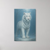 Ice Spirit White Tiger – Mystic Guardian of Calm P Canvas Afdruk (Voorkant)