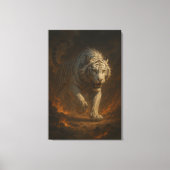 Ice Spirit White Tiger – Mystic Guardian of Calm P Canvas Afdruk (Voorkant)