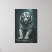 Ice Spirit White Tiger – Mystic Guardian of Calm P Canvas Afdruk (Voorkant)