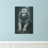 Ice Spirit White Tiger – Mystic Guardian of Calm P Canvas Afdruk (Insitu (Houten vloer))