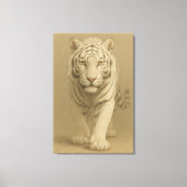 Ice Spirit White Tiger – Mystic Guardian of Calm P Canvas Afdruk (Voorkant)