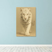Ice Spirit White Tiger – Mystic Guardian of Calm P Canvas Afdruk (Insitu (Houten vloer))