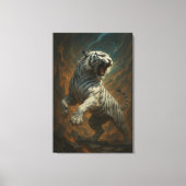 Ice Spirit White Tiger – Mystic Guardian of Calm P Canvas Afdruk (Voorkant)